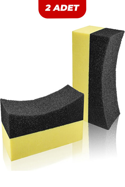 Wonkey Oto Lastik Parlatıcı Sünger 2'li Paket, Eğimli Araba Lastiği Araç Last...