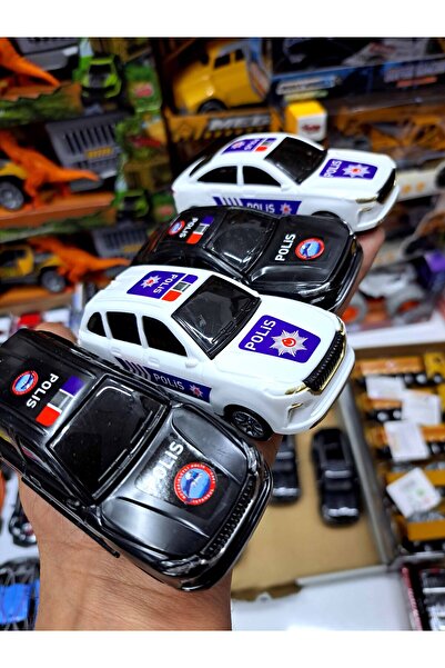 ALYTOYS Oyuncak Araba Seti Togg Polis Arabaları 4'lü Araba siyah beyaz Çek Bı...