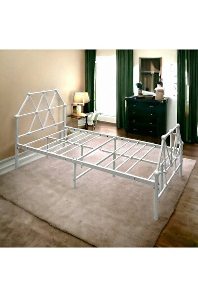 Al Saada Home إطار سرير من الحديد الأسود 120 × 190 سم