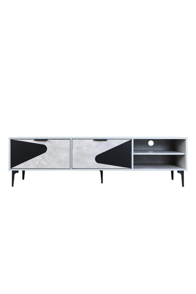 BAITY TV Stand Made of Malaysian Wood, 160cm, Gray