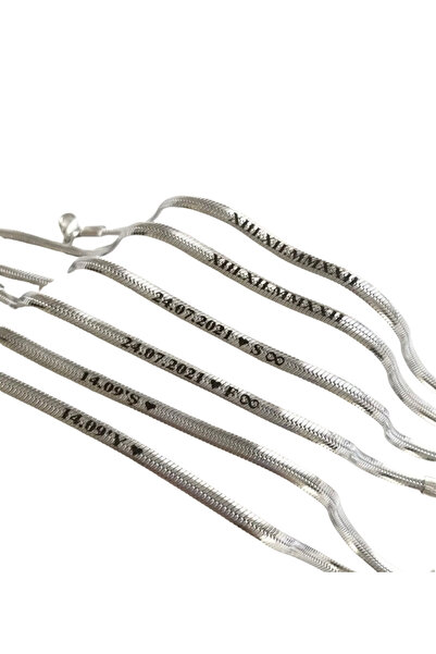 Pigna Aksesuar Yılbaşı Isimli Kişiye Özel Gümüş Kaplama Çelik Bileklik Yeni Y...