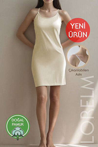 Lorelm Kadın İnce Askılı Kombinezon Pamuklu Penye