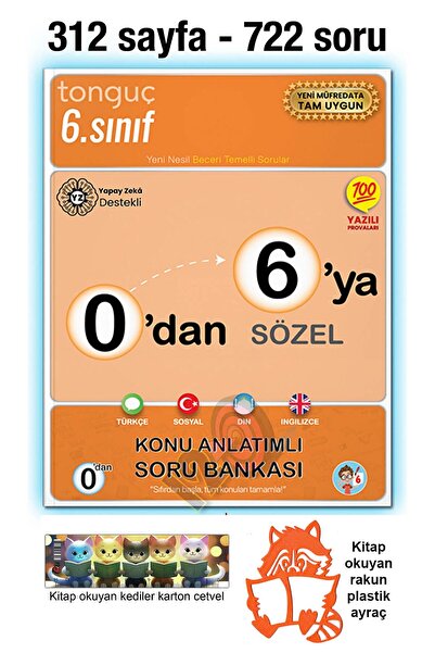 Tonguç Yayınları 0'dan 6'ya Sözel Konu Anlatımlı Soru Bankası (Türkçe Sosyal ...