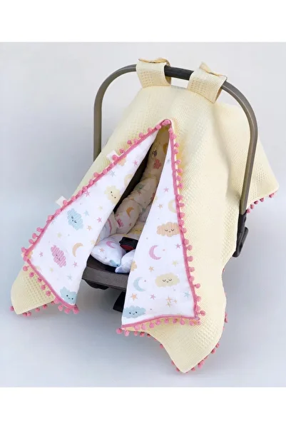 FG Store 100% Cotton Multi-Purpose Double Layer Muslin Stroller Cover & Cushion