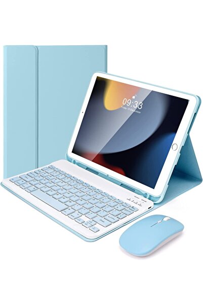 SIGLOO Husa cu tastatura si mouse Lenovo Tab P12 12.7" Bluetooth magnetica stand ajustabil Blue