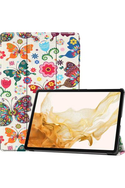 SIGLOO Husa premium Slim pentru Samsung Galaxy Tab S8 Ultra 11 inci Smart Cover Trifold Butterfly
