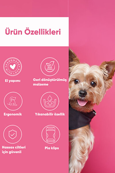 MOOD PAW Pink Stone Detailed Airmesh Dog Collar