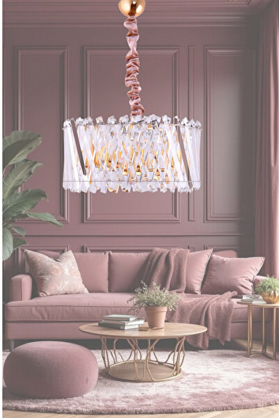 bestof tasarım Claire Modern Kristal Taşlı Gold Avize - Yatak Odası - Hol - S...