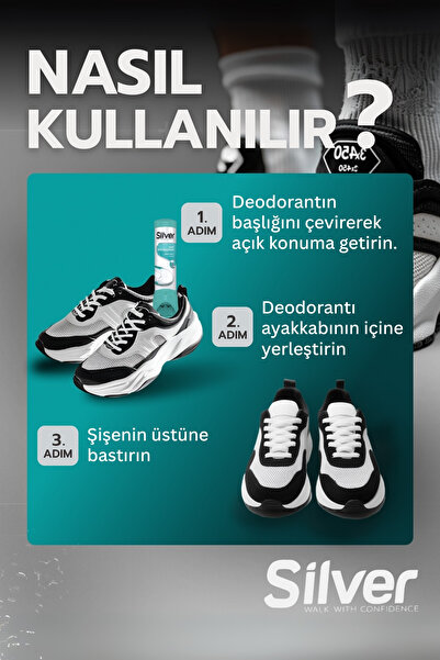Silver Ayakkabı Deodorantı Koku Giderici Önleyici Sprey Fresh Up Unisex 100ml