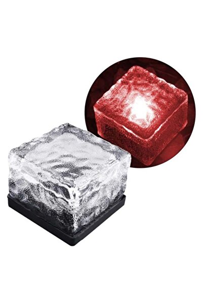 Powermaster Tuğla Görünümlü Solar Ledli Bahçe Aydınlatma Kırmızı Renk Su Geçi...