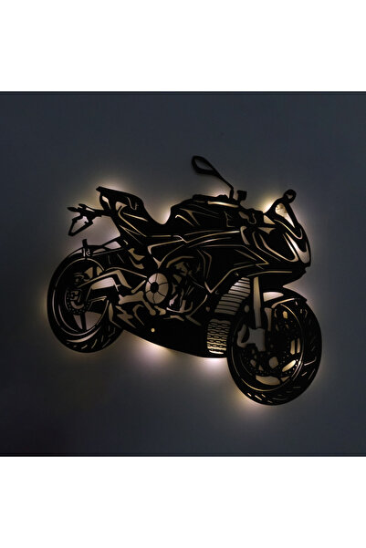 Genel Markalar Led Işıklı Motor Dekoratif Tablo Duvar Dekorlu Gece Lambası