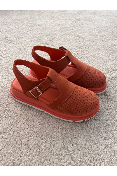 POTEEN Ptn Merrinea Tan Buckle Detail Genuine Leather Women's Sandals