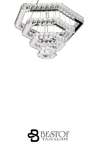 bestof tasarım Marya Kristal Taşlı Krom Avize - Yatak Odası - Hol - Salon