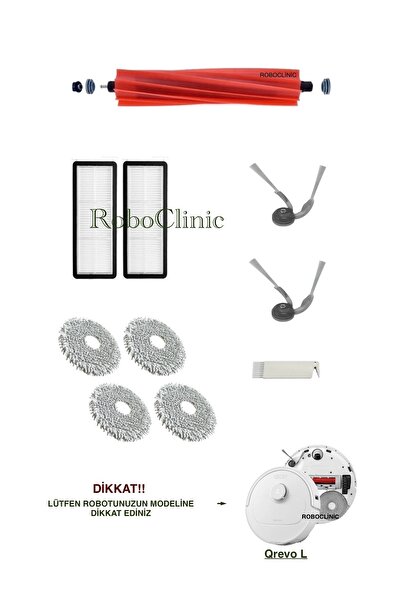 Roboclinic فرشاة بديلة متوافقة مع مكنسة Roborock Qrevo L الروبوتية، فلتر Hepa...