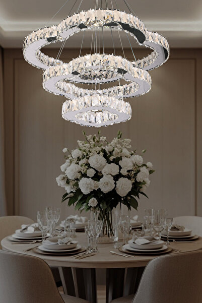 bestof tasarım Enya Kristal Taşlı Gold Avize - Yatak Odası - Hol - Salon