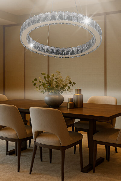 bestof tasarım Pluton Kristal Taşlı Krom Avize - Yatak Odası - Hol - Salon