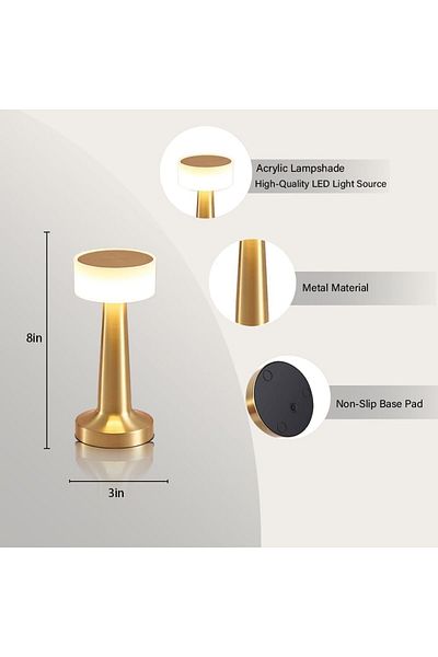 Generic LED Table Lamp Bar Lights, Bedroom Cordless Rechargeable Battery Desk Lamp for Restaurant Liv