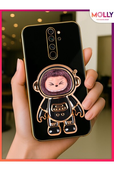 Molly Technology حافظة سيليكون فاخرة باللون الأسود لرائد الفضاء Labubu لهاتف ...