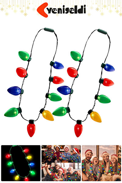 Yenigeldi 2 Adet Renkli Yılbaşı LED Işıklı Kolye - Parti ve Noel Dekorasyonu ...