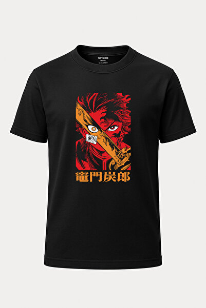 nirvoda Tanjiro Kamado Demon Slayer Tištěný volný střih Crew Neck Unisex trič...