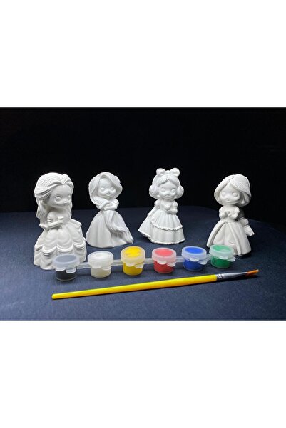 evim atölye 4-Piece Child Development and Stone Painting Set - Princess Set