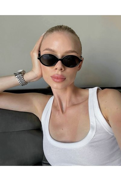 Y-LONDON EXCLUSİVE نظارات شمسية نسائية سوداء من MIO