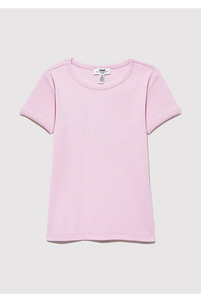 Mavi Ribbed Pink Basic T-Shirt Fitted / Fitted Cut 7610260-86953