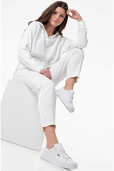 Tommy Hilfiger interlok  kumaş rahat kesim v yaka sweatshirt