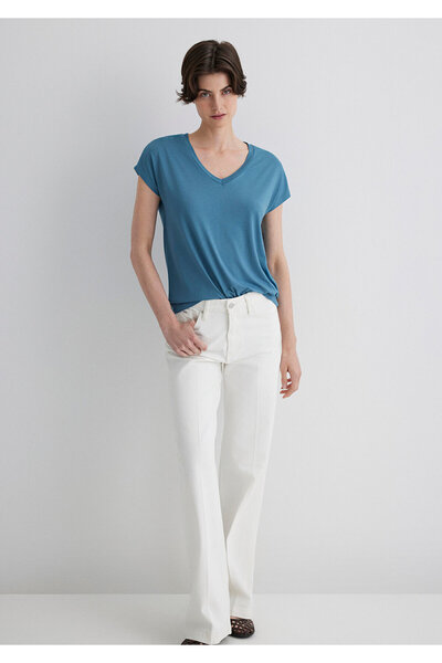 Mavi Viskose-T-Shirt mit V-Ausschnitt - Regular Fit167714-70753