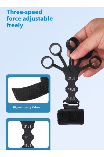 Healife Adjustable Finger Strength Trainer, Hand Gripper with 3 Resistance Levels, Finger Rehabilita