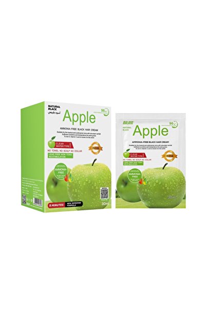 MALANO شامبو صبغة شعر أبل خالي من الأمونيا، لون أسود طبيعي - 10 × 30 مل