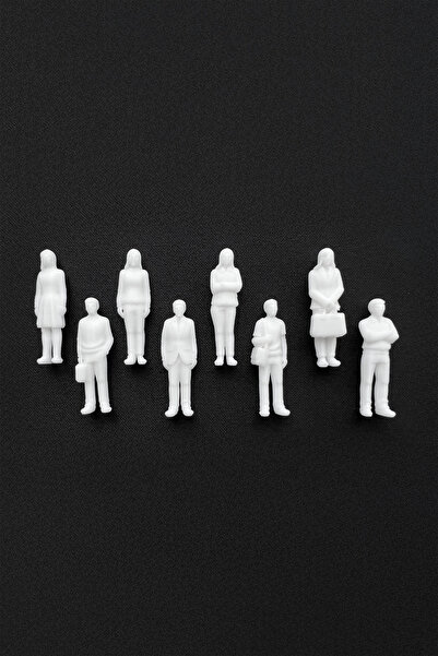 aysluka Minyatür İnsan Figür Seti – 1/50 Ölçek, 3.5cm, Boyanabilir, Maketler İçin, 8’li Set