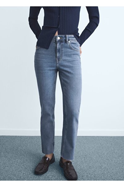 MANGO Woman Sienna flare crop jean pantolon