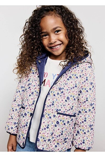 MANGO Baby Çiçek desenli kapitone anorak