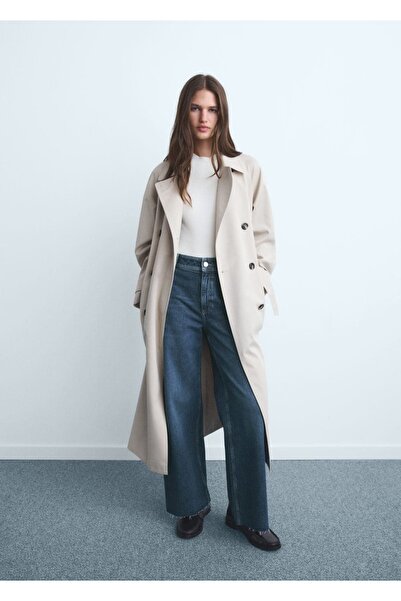 MANGO Woman Catherin yüksek belli culotte jean pantolon