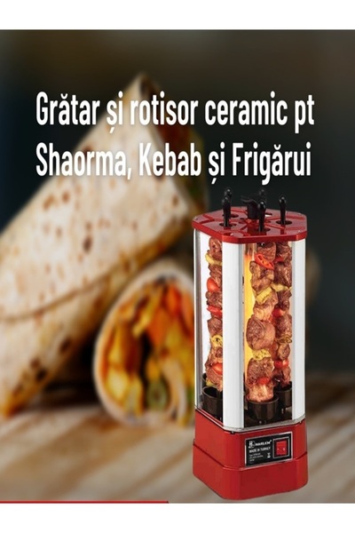 HARLEM Gratar si rotisor ceramic pentru Shaorma, Kebab si Frigarui