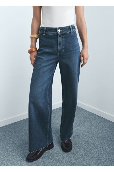 MANGO Woman Catherin yüksek belli culotte jean pantolon