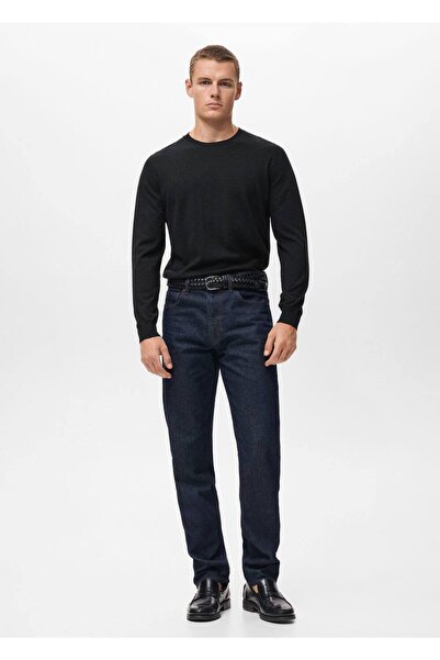 MANGO Man %100 yün yuvarlak yakalı kazak