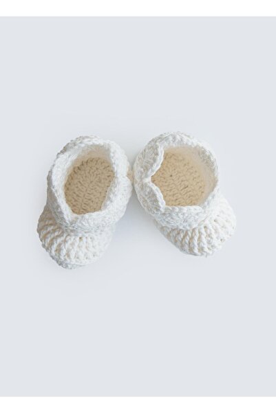 kitikate Girl Booties Ecru Hand Knitted