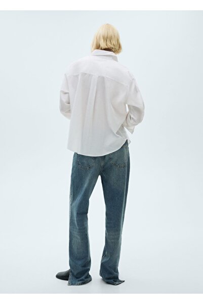 MANGO Woman Dekoratif düğmeli pamuklu gömlek