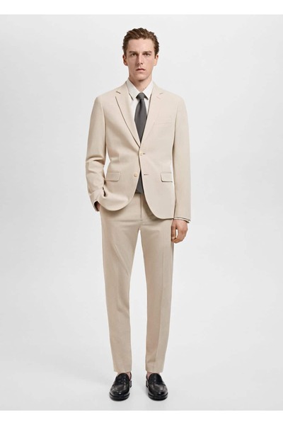 MANGO Man Süper slim fit streç kumaştan kumaş pantolon