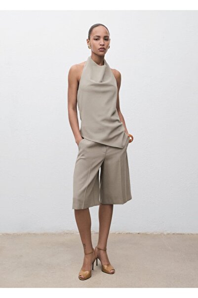 MANGO Woman Orta bel takım bermuda şortları