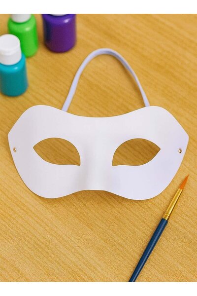 Parti Adresi Boyanabilir Karton Maske Hobi ve Etkinlik Maskesi Dıy Göz Maske
