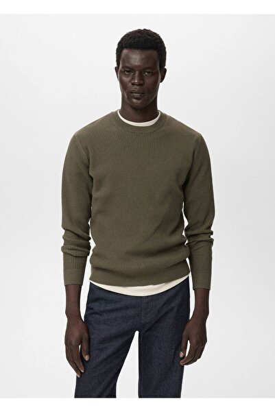 MANGO Man İnce triko ribana pamuklu kazak