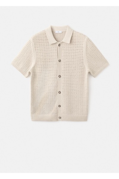 MANGO Man Düğmeli triko polo gömlek