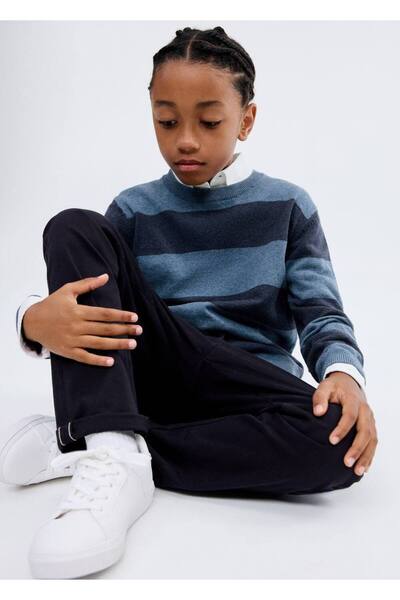 MANGO Kids Çizgili triko kazak