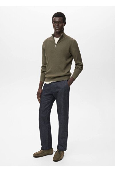 MANGO Man Ribana fermuarlı yaka kazak