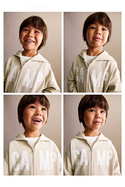 MANGO Baby Desenli kapüşonlu sweatshirt