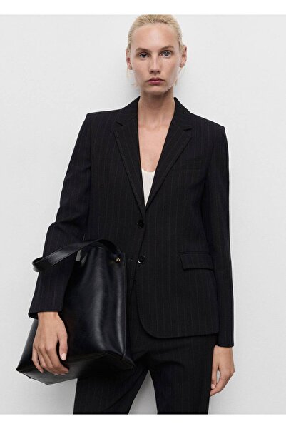 MANGO Woman Düz kesim blazer ceket