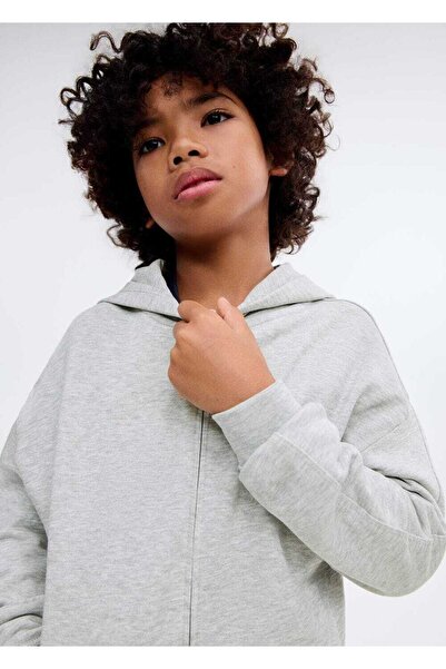 MANGO Kids Fermuarlı kapüşonlu sweatshirt